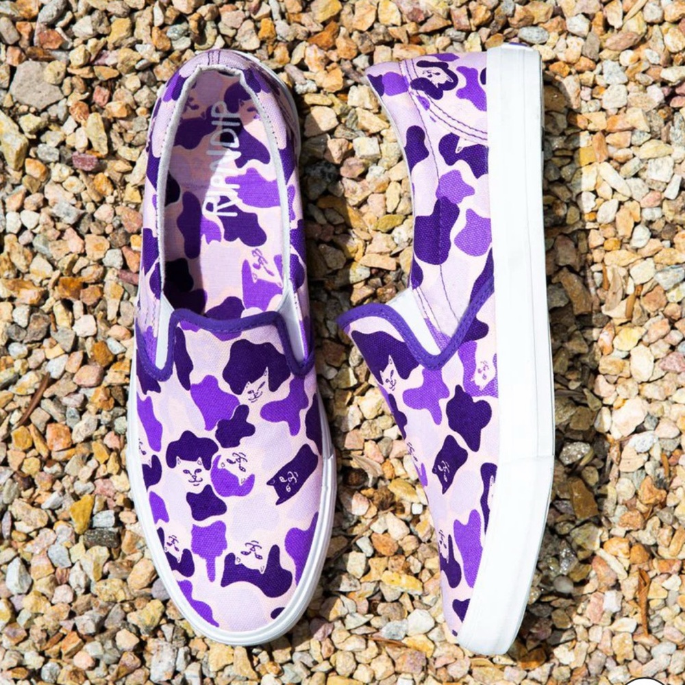 Ripndip Purple and Pink Camouflage Slip-Ons
